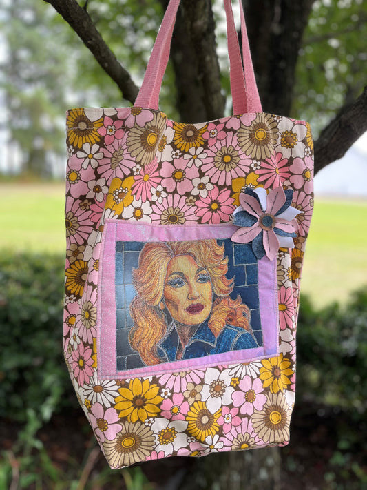 046 - Denim Dolly Tote Bag by Sarah Jeanne Textile Art