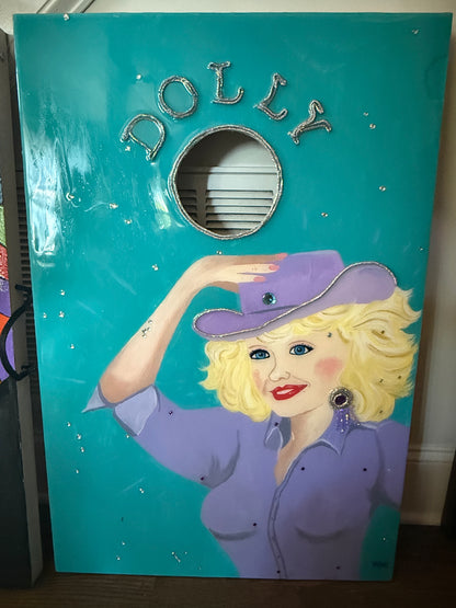 068 - Throwin' to Dolly Cornhole Set by Wendy Page Hower